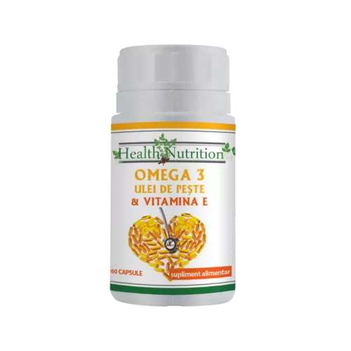 Omega 3 ulei de peste 500 mg + Vitamina E 5mg, 60 capsule moi