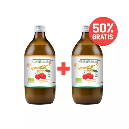 Pachet 1+50% CADOU Vitamina C lichidă Bio 500 ml