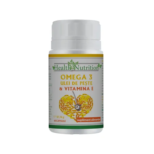 Omega 3 ulei de peste 500 mg + Vitamina E 5mg, 60 capsule moi