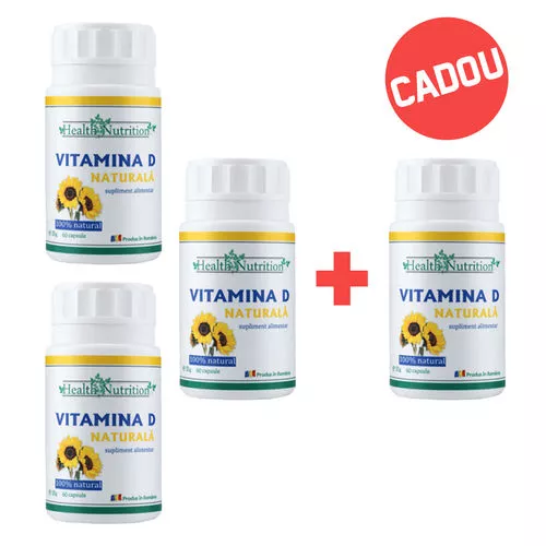 Pachet 3+1 Gratuit Vitamina D Naturală 60 cps