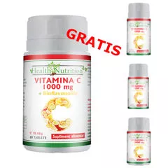 Pachet 3 Vitamina C 1000mg 60 cps + CADOU Vitamina C 1000mg 60 cps